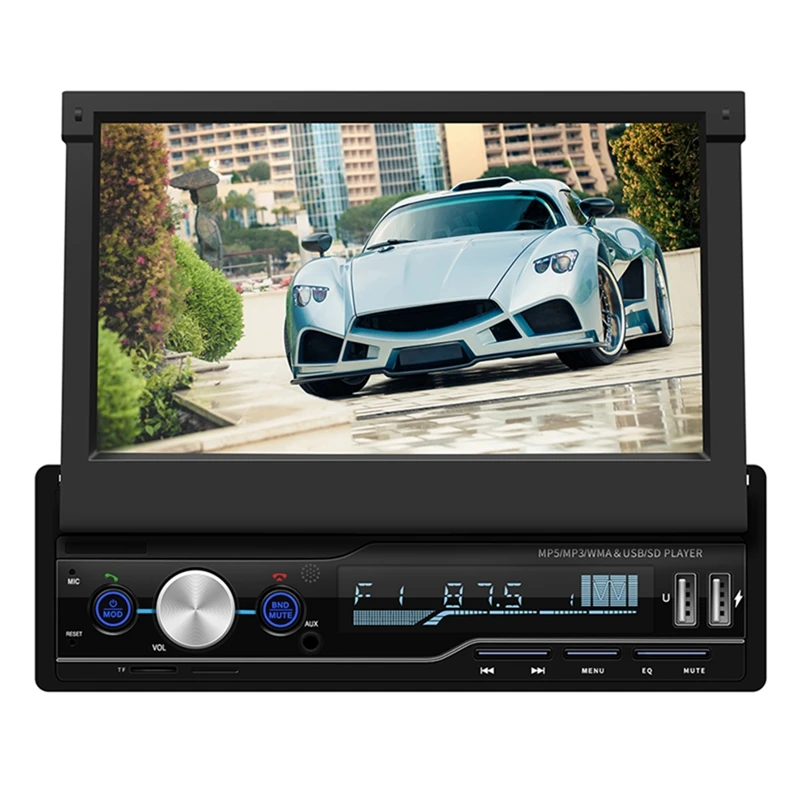 7-дюймовый выдвижной Mp5 карты плеер Mp4 плеер Bluetooth изображение при движении задним ходом для Mp3 радио