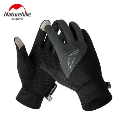 Серый Naturehike зимние уличные спортивные перчатки с сенсорным экраном смартфон текстовые перчатки ветрозащитные теплые для вождения велоспорта бега - Цвет: Серый