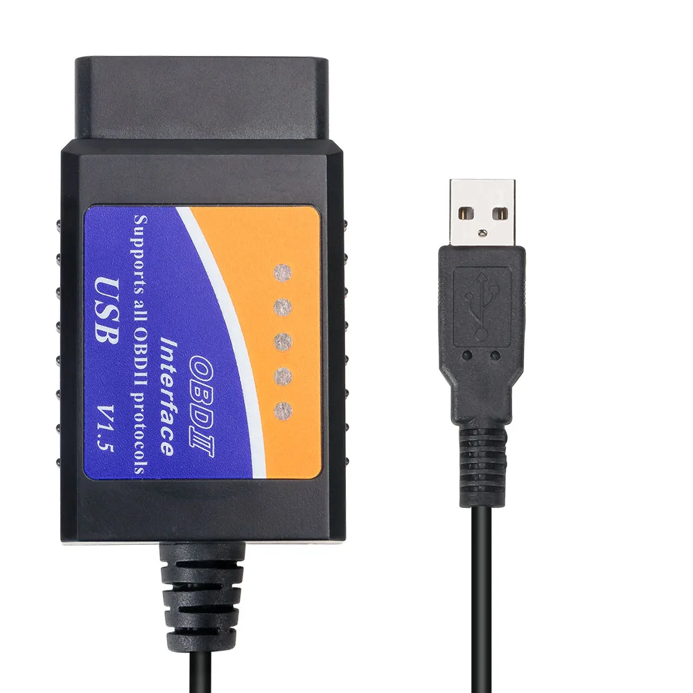 10 шт./лот ELM327 OBD2 USB V1.5 автоматический диагностический инструмент сканер кода