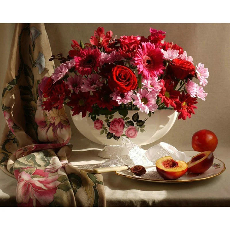 

YIKEE Diamond Painting Colors Fluorescent Flower 5d diy Diamond Embroidery Rhinestone Mosaic Painting Home Decor k074