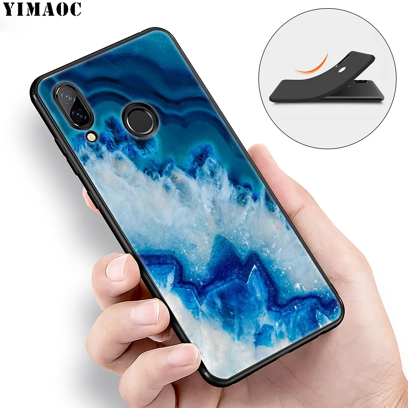 Мягкий силиконовый чехол YIMAOC с цветной мраморной текстурой для телефона Huawei Honor 20