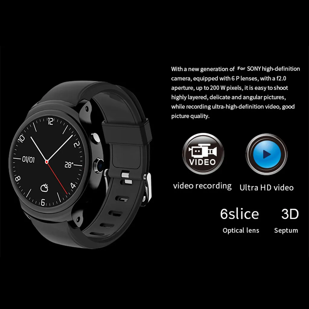 Smart Watch men's Automatic Sensor Screen 3G SIM Card Smart Watch Waterproof Gps 1G+16G Large Memory Smart Watch Android