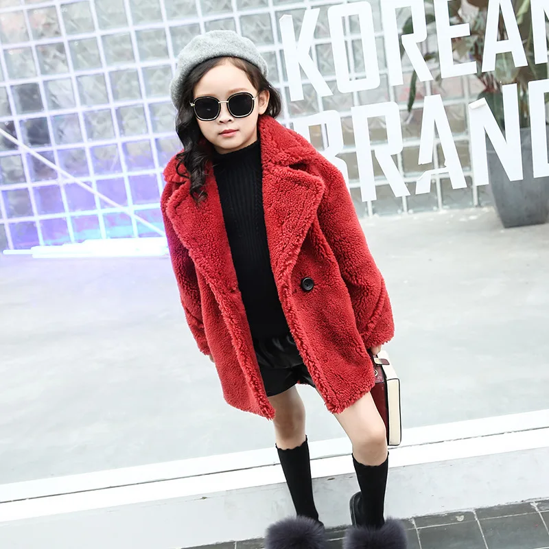 Новые модные зимние двубортные пальто розового цвета с отложным воротником для