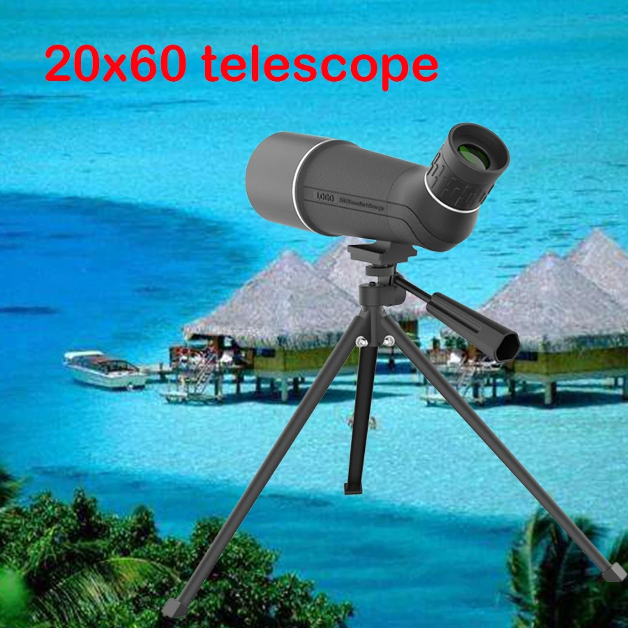 20X60 Открытый зум HD телескоп Монокуляр Луна птица смотреть матч мобильный телефон