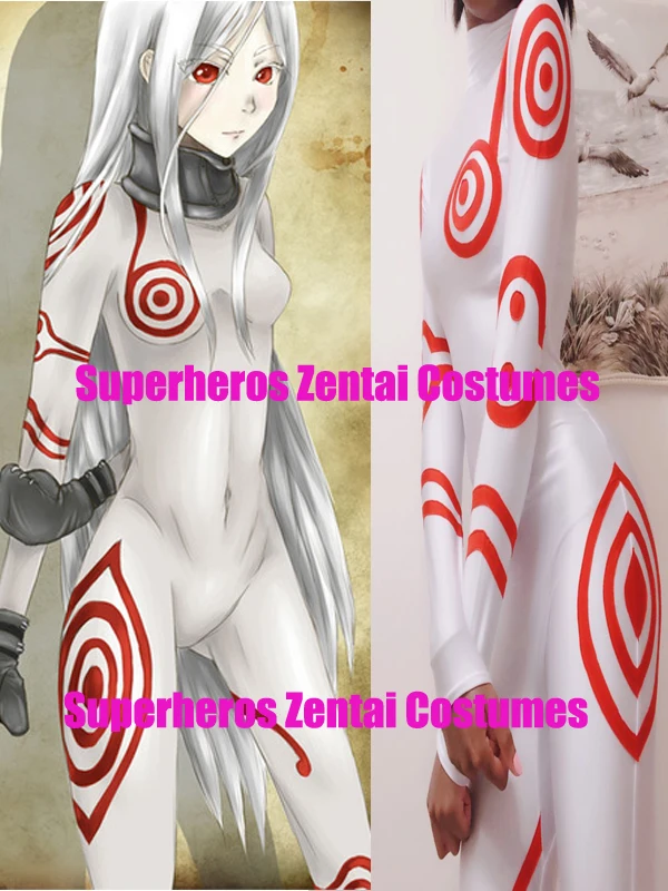 Костюм для косплея супергероя из белой лайкры Zentai Lady/Girl Shiro of Deadman Wonderland костюм на