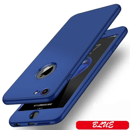 Blue 360 Полный Телефон чехол для iphone 5 5S SE 6 6S 7 8 Plus Мягкий силиконовый чехол для iphone X XS XR XS Max 6 Plus чехол s - Цвет: Blue