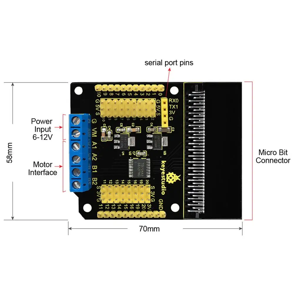 Keyestudio плата выключателя привода двигателя для Micro : Bit|Интегральные схемы| |