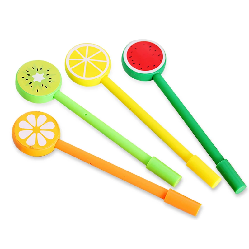 

20 Pcs Cute Fruit Series Lollipops Gel Pen Watermelon Lemon Black Ink for Students Gift Stationery Office School Supplies