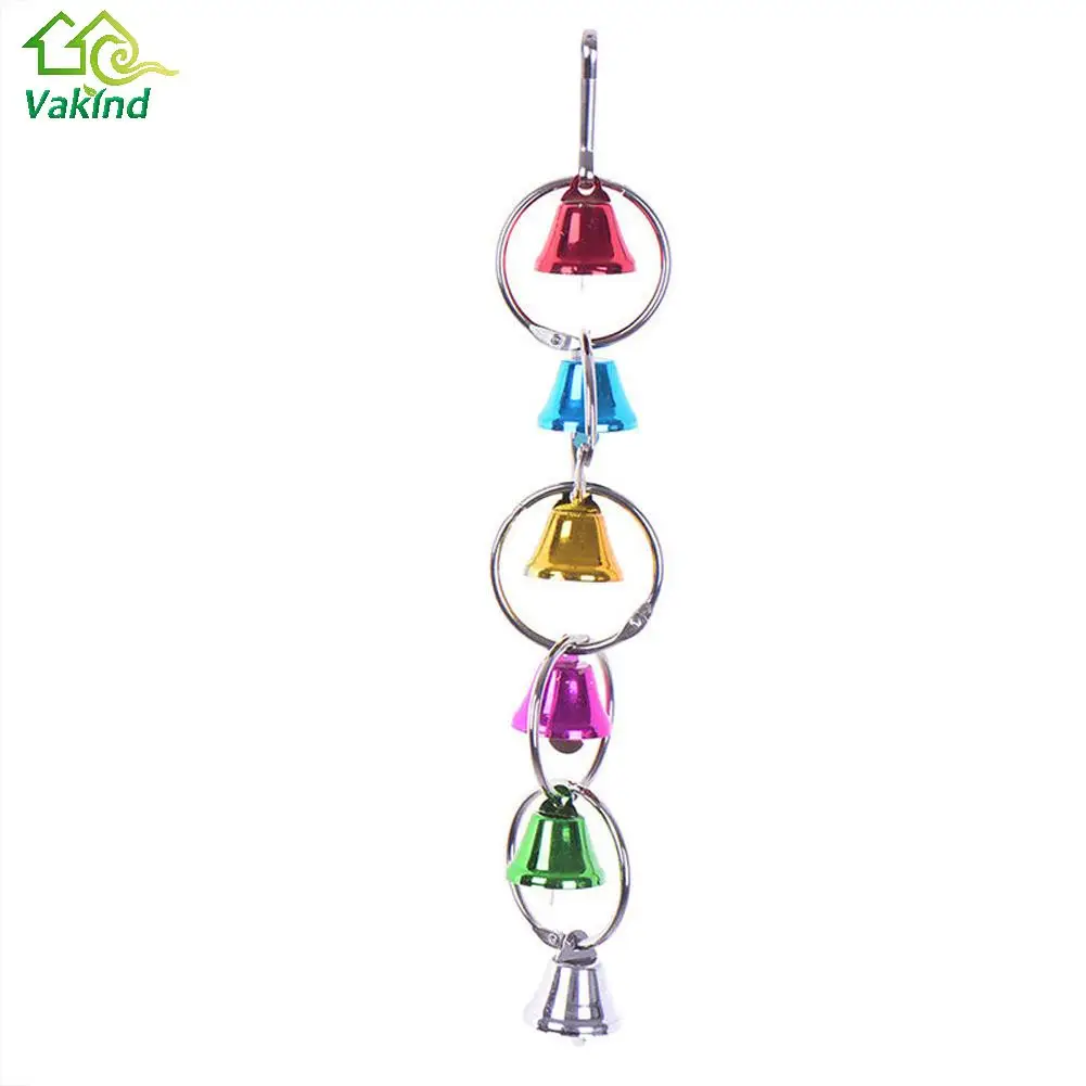Красочные попугай игрушки металлическое кольцо колокол подвесные для клетки