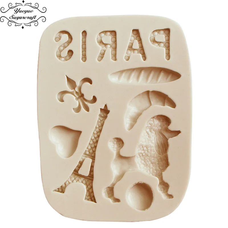 Yueyue Sugarcraft Париж силиконовая форма помадка формы для украшения торта инструменты