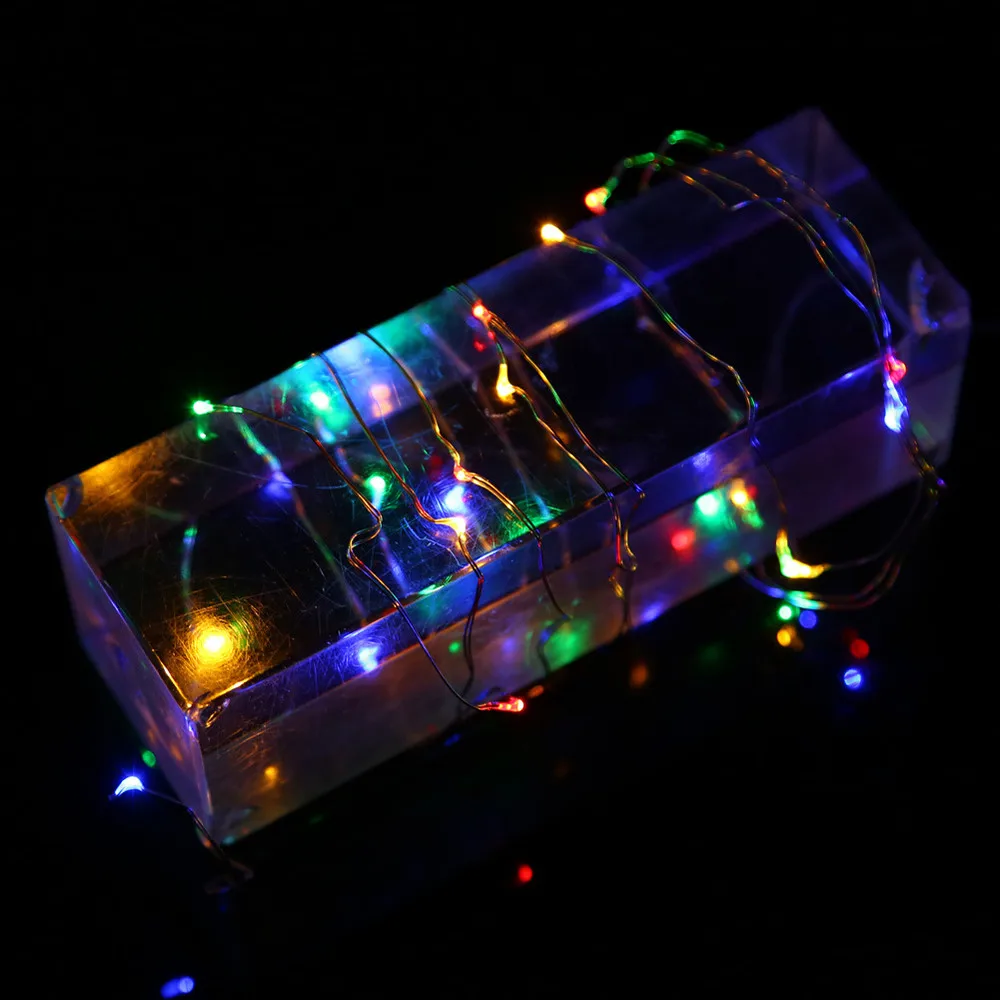 Сделай сам Свадебная вечеринка 3 м 30LED кнопка на батарейках серебряная медная