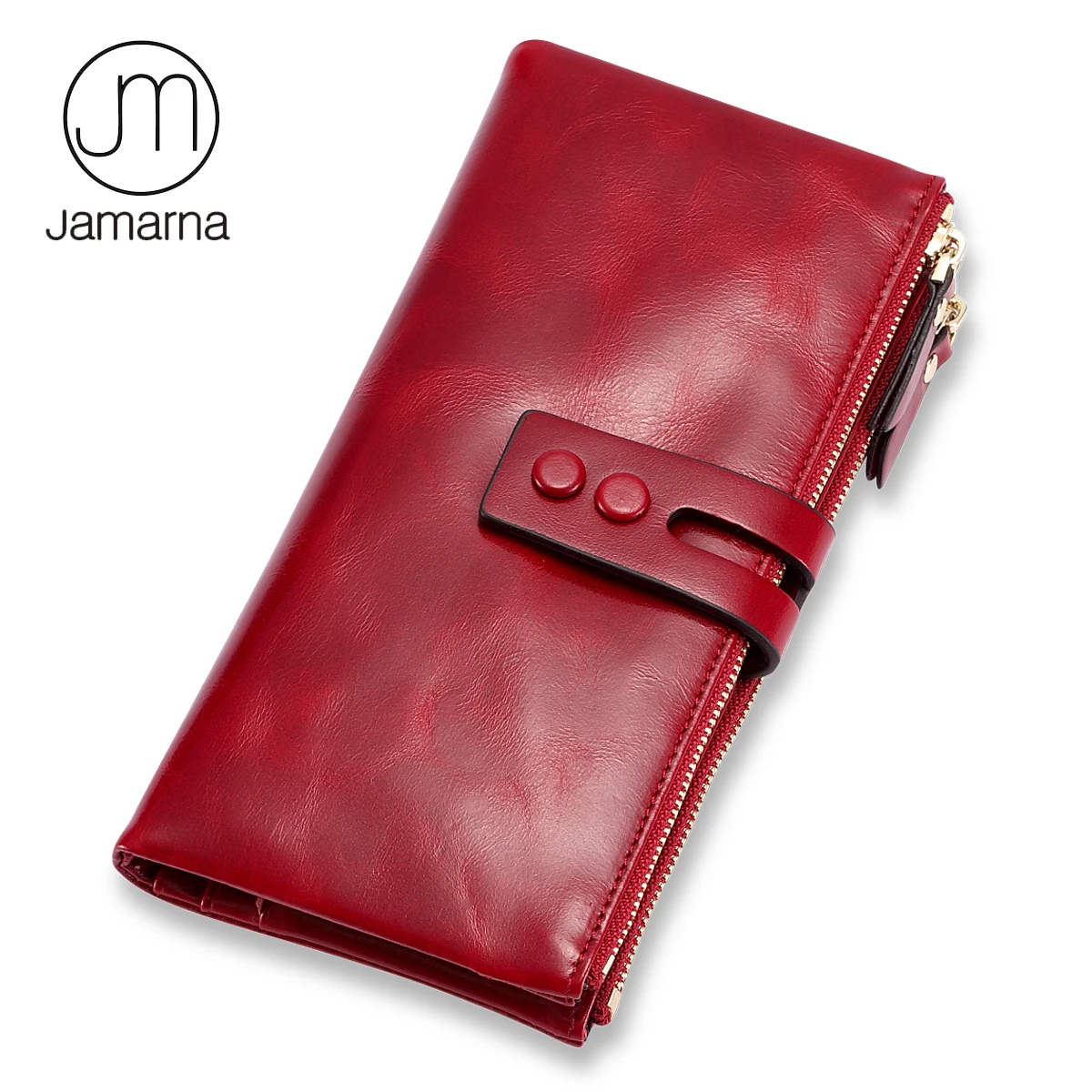 Женский кошелек jamarna из красной кожи женские кошельки с застежкой молнией масло