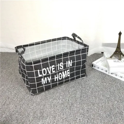 38x26x20 Black Grid Складная корзина для белья, корзина для хранения одежды, бочки для хранения детских игрушек, контейнер для мелочей, органайзер для одежды, сумки - Цвет: 38x26x20 Black Grid