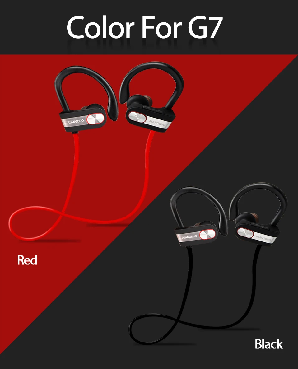 ALANGDUO G7 Plus Спортивный Bluetooth-наушник для ушей Беспроводные наушники V4.1 Гарнитура 3bluetooth наушники наушники беспроводные
