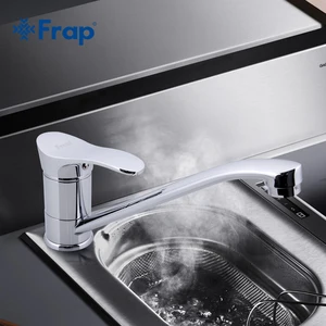 Хромированный кухонный смеситель Frap F4901 для раковины, кран для холодной и горячей воды с одной ручкой, поворот на 360 градусов