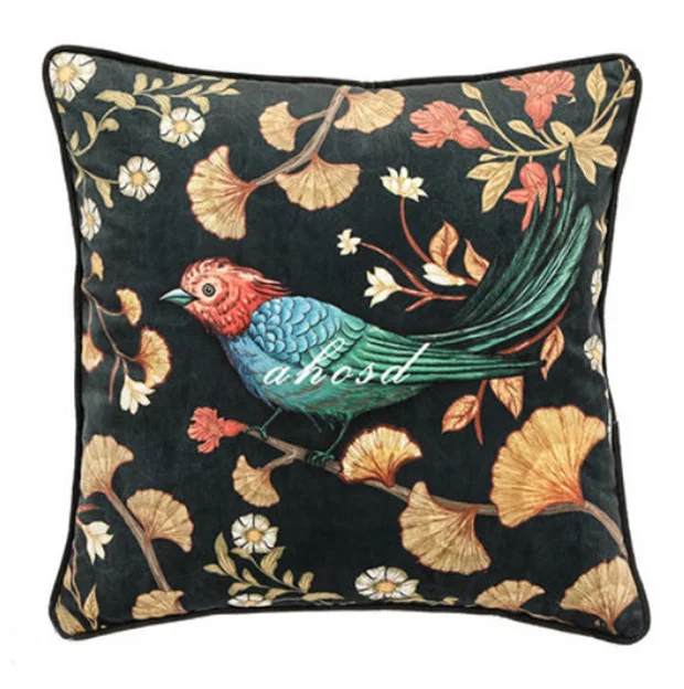 Design 3 Elegant Retro Flowers Birds Pillow Cushion Cover Throw Decorative Pillows Tassel Cojines Decorativos Para Sofa Coussin Cushions - Цвет: Design 3
