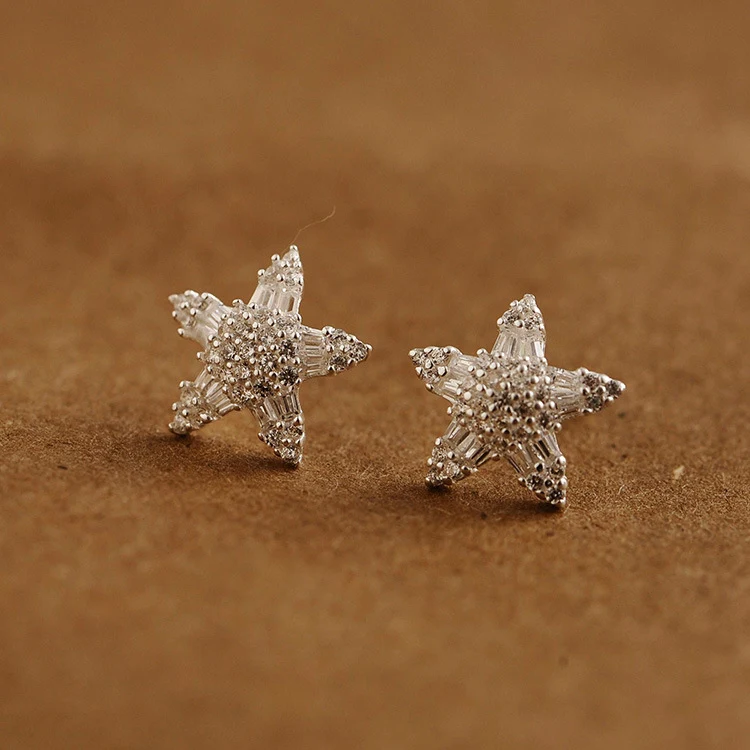 Женские серьги-гвоздики в форме звезды svjewelry ювелирное изделие из стерлингового