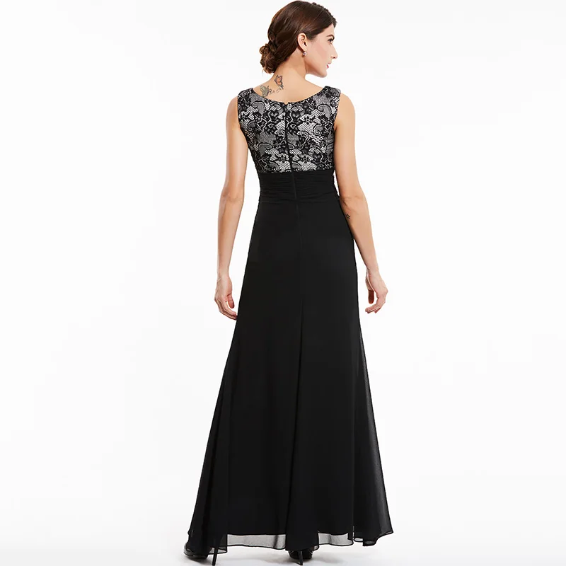 Женское шифоновое вечернее платье до пола без рукавов|evening dress black|evening dresslong evening |