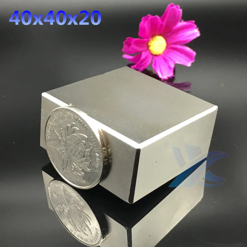 Неодимовый магнит 40x40x20 редкоземельный супермощный блок постоянный сварочный