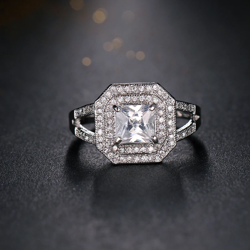 2017 модное синее мужское кольцо с камнем двухрядным кластером зеленые