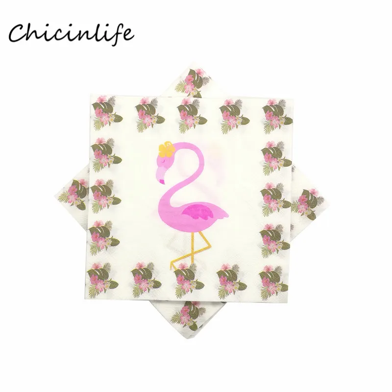 Chicinlife фламинго украшение для вечеринки салфетка баннер из фигурок Фламинго