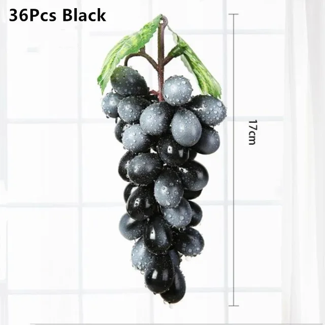 Raisins 36pcs black Имитация фруктов, искусственный виноград, сделай сам, искусственные фрукты, пластиковые искусственные фрукты, искусственный изюм для украшения дома, свадьбы - Цвет: Raisins 36pcs black