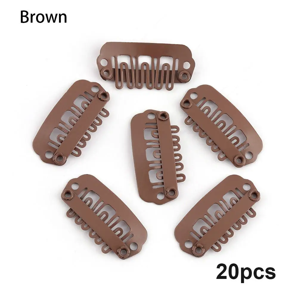 28mm brown 20 шт Металлические u-образные парики для наращивания фиксированные заколки для волос 32 мм/28 мм/24 мм держатель шпильки Заколки для женщин аксессуары для волос - Цвет: 28mm brown