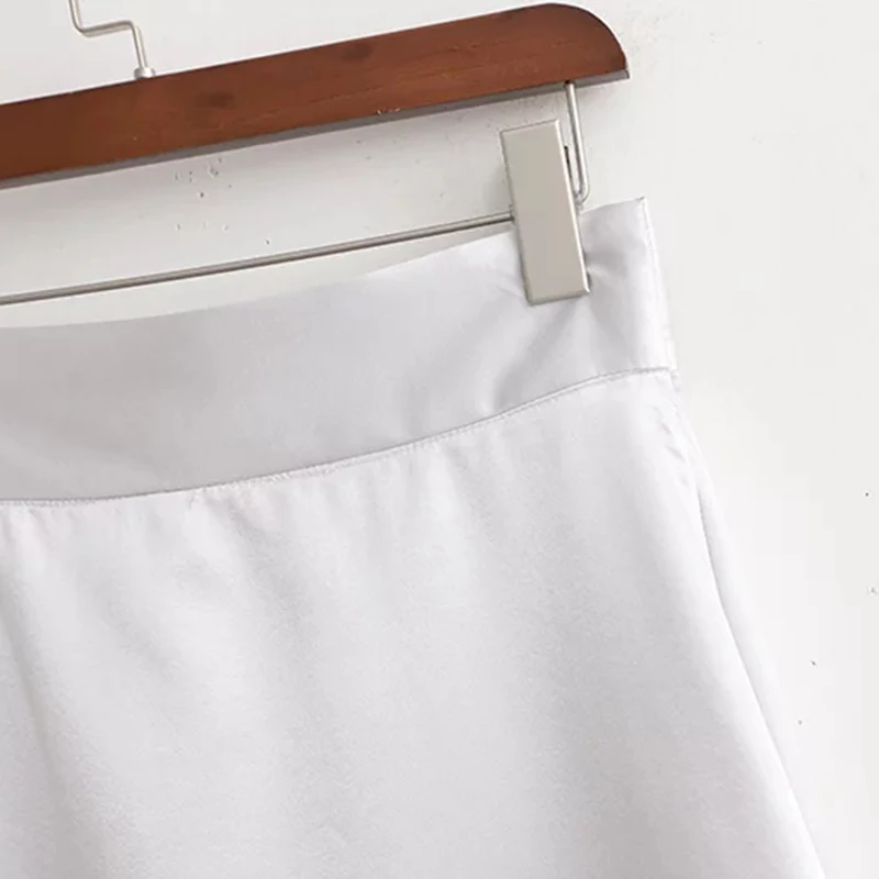 New Silver Stain Midi Skirts Women 2019 Spring-Autumn High Waist Bow Ladies Elegant Split faldas jupe femme girls clothes | Женская