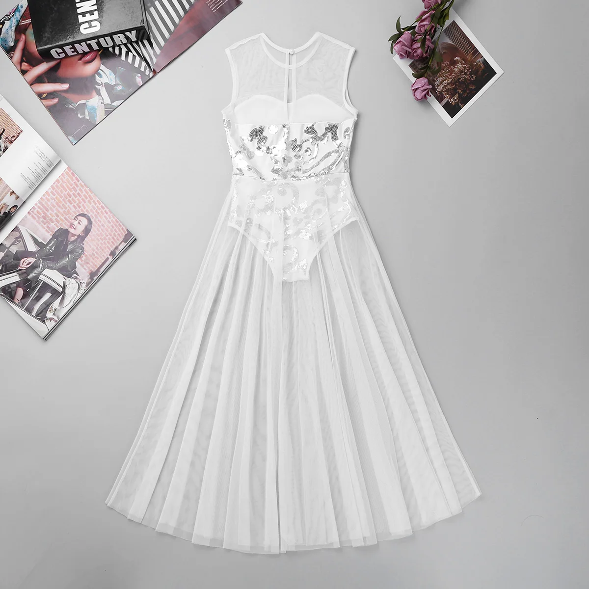 Детское танцевальное платье для девочек цветочное трико с блестками юбка макси