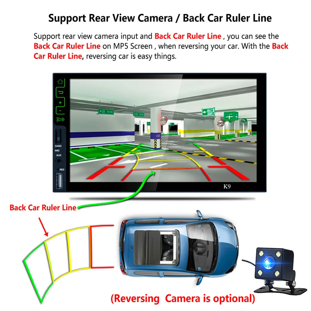 7 &quot2 Din емкостный Сенсорный экран K9 4 ядра Android 5 1 Bluetooth Car Mp5 плеер 3g Wi Fi gps навигации
