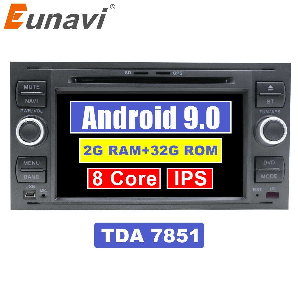 Eunavi автомобильный DVD GPS 2G + 32G Navi для Ford Mondeo S max Focus C MAX Galaxy Fiesta transit Fusion Connect Kuga 2 din 8