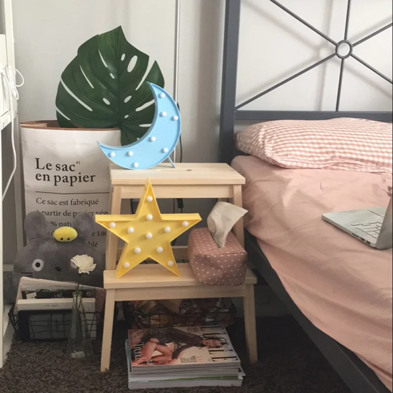 Скандинавский светодиодный 3d светильник со звездой луной рождественской елкой