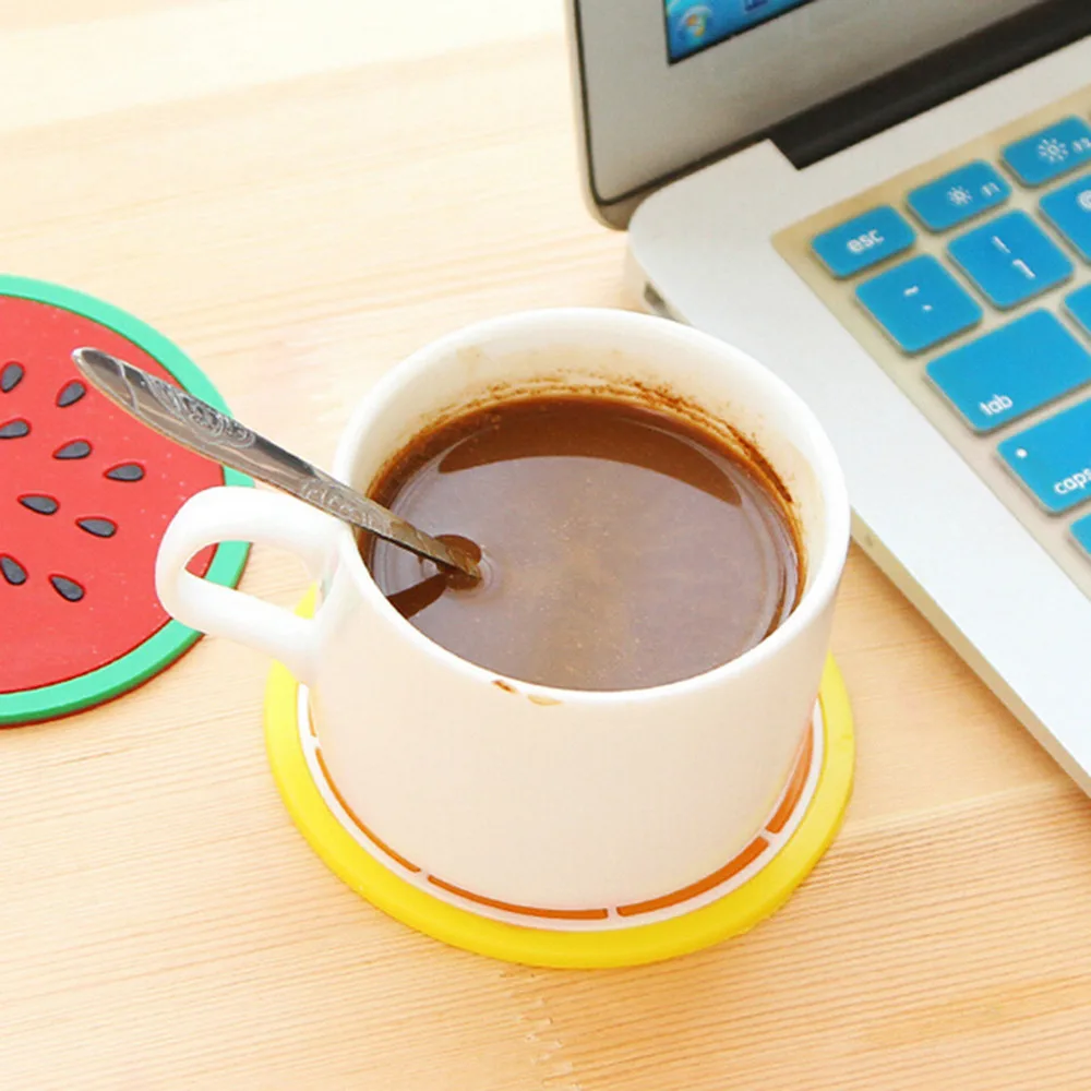 7 шт./лот милые силиконовые коврики с фруктами новинка домашняя столовая кухонная