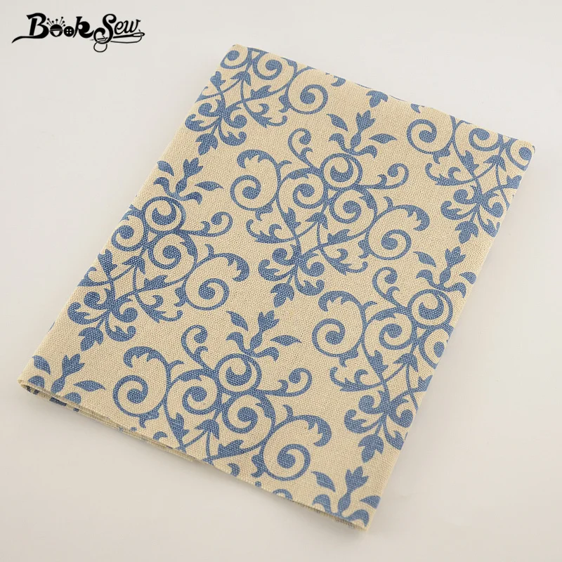 Домашний текстиль Booksew хлопково льняная ткань синий узор дизайн швейный материал
