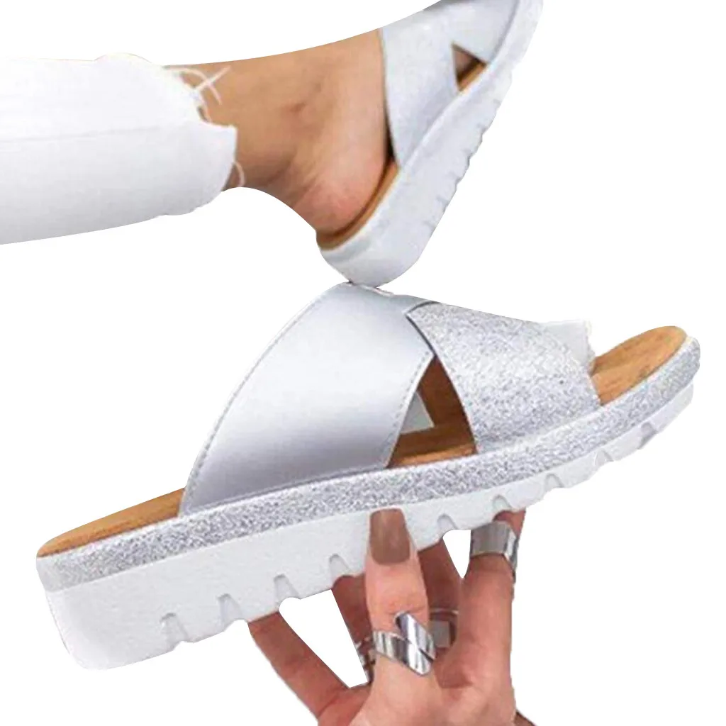 SAGACE/женские шлепанцы летние сандалии на толстой подошве танкетке с открытым