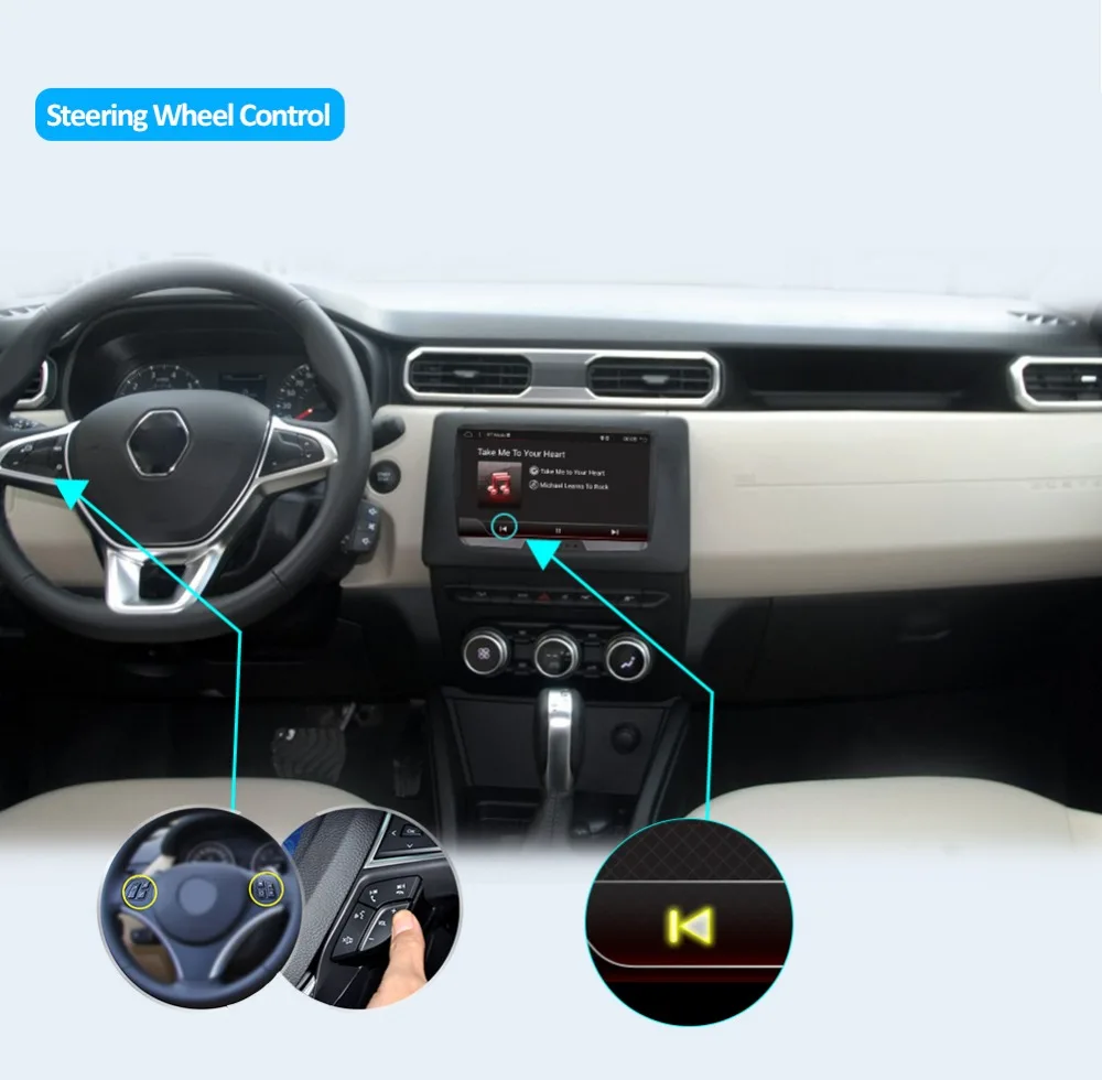 1 din " Android 9,0 Восьмиядерный Автомобильный dvd стерео для Renault Dacia Duster Sandero авто радио gps ГЛОНАСС навигация автомобильный мультимедиа