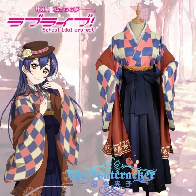 Аниме! Lovelive Dazheng кимоно непробужденная Сонода Umi косплей костюм для женщин