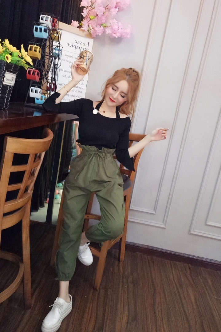 2019 новые модные женские брюки лето темперамент Тонкая талия тонкие для