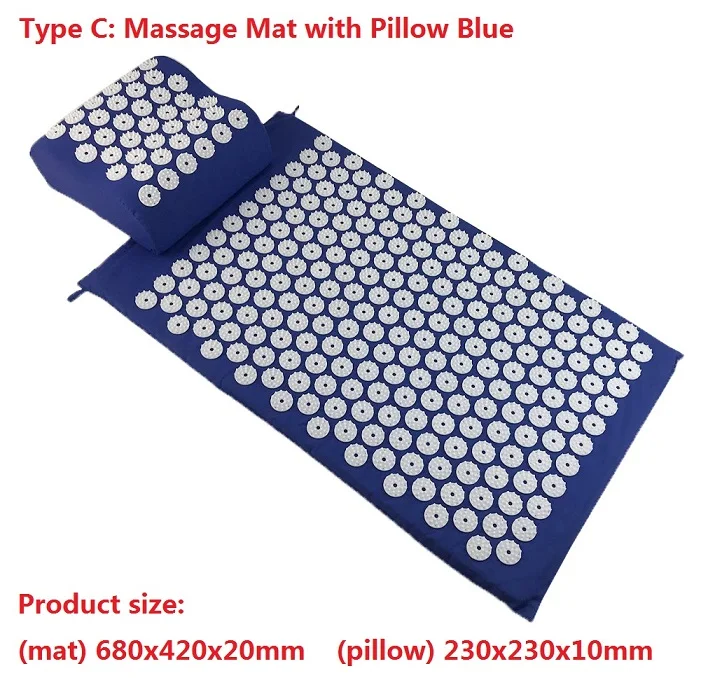 Type C add Pillow 04 Массажер для акупрессуры, коврик для релаксации, снятия стресса, натяжения тела, коврик для йоги, шип, снятие стресса, подушечка для снятия боли, набор, Прямая поставка - Цвет: Type C add Pillow 04