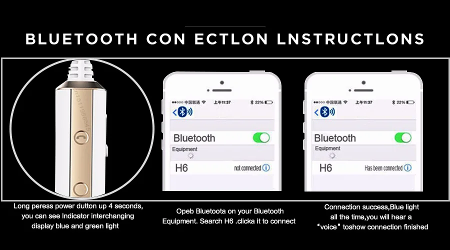 H6 беспроводные наушники Bluetooth наушники спортивные наушники с микрофоном бас стерео для спорта мобильный телефон iPhone Xiaomi