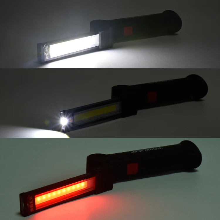 Вращающийся на 360 градусов многофункциональный USB Перезаряжаемый COB + LED аварийный