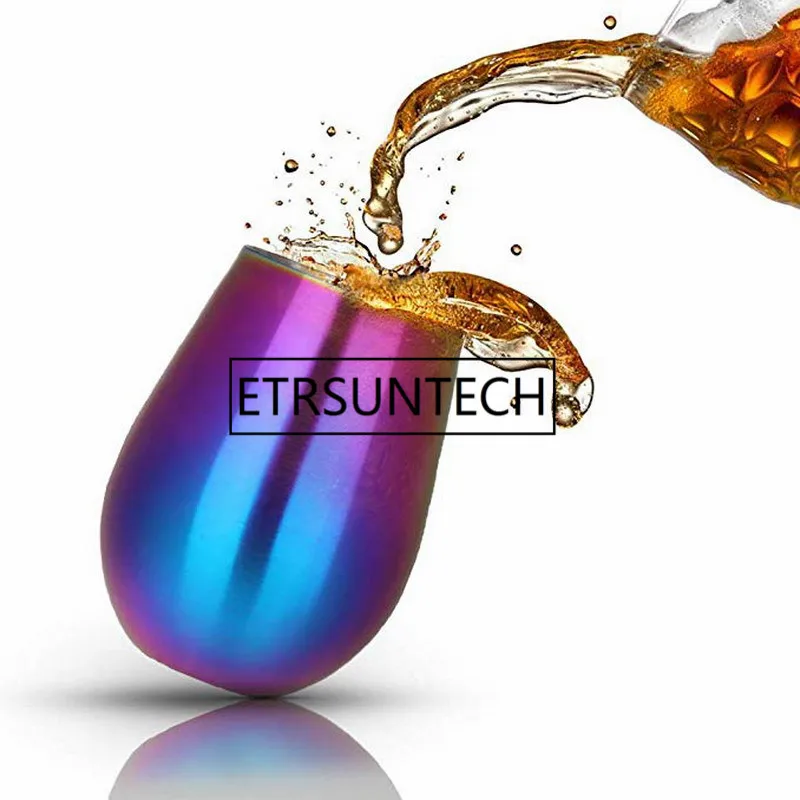 Günstig 100 Stücke Regenbogen 330 Ml Ei Tassen Wein Glas Doppel Wand Edelstahl Vakuum Isolierte Tassen Trinken Kaffee Tassen Tee Bier Tassen
