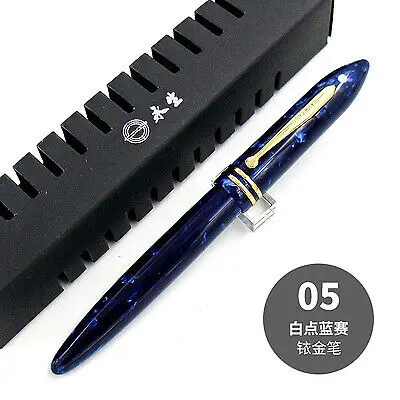 Blue With White Dot HERO wing sung 626 целлулоидная перьевая ручка F Перо - Цвет: Blue With White Dot