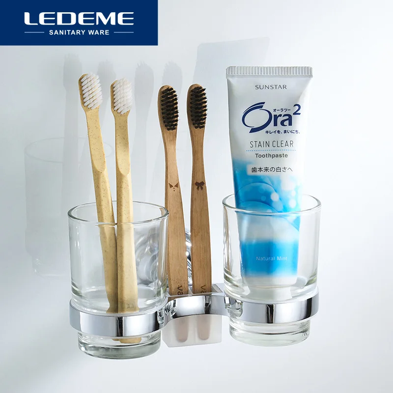 LEDEME двойной Стекло подстаканника тумблер настенный Зубная щётка зуб