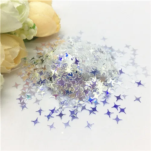 2.5mm Star Блестящее зеркало серебро 3D Блестки для ногтей Сердце Звезда ипомея белая точка ультра-тонкие ПЭТ неупакованные блестки DIY ремесло украшения для ногтей 8 г - Цвет: 2.5mm Star