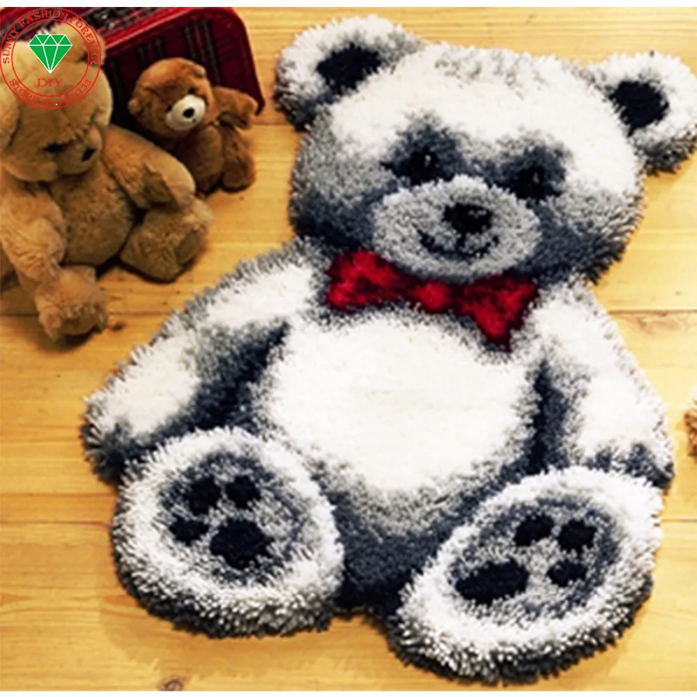 Мультяшный медведь рукоделие защелка крючок ковер наборы лоскутный вышивка