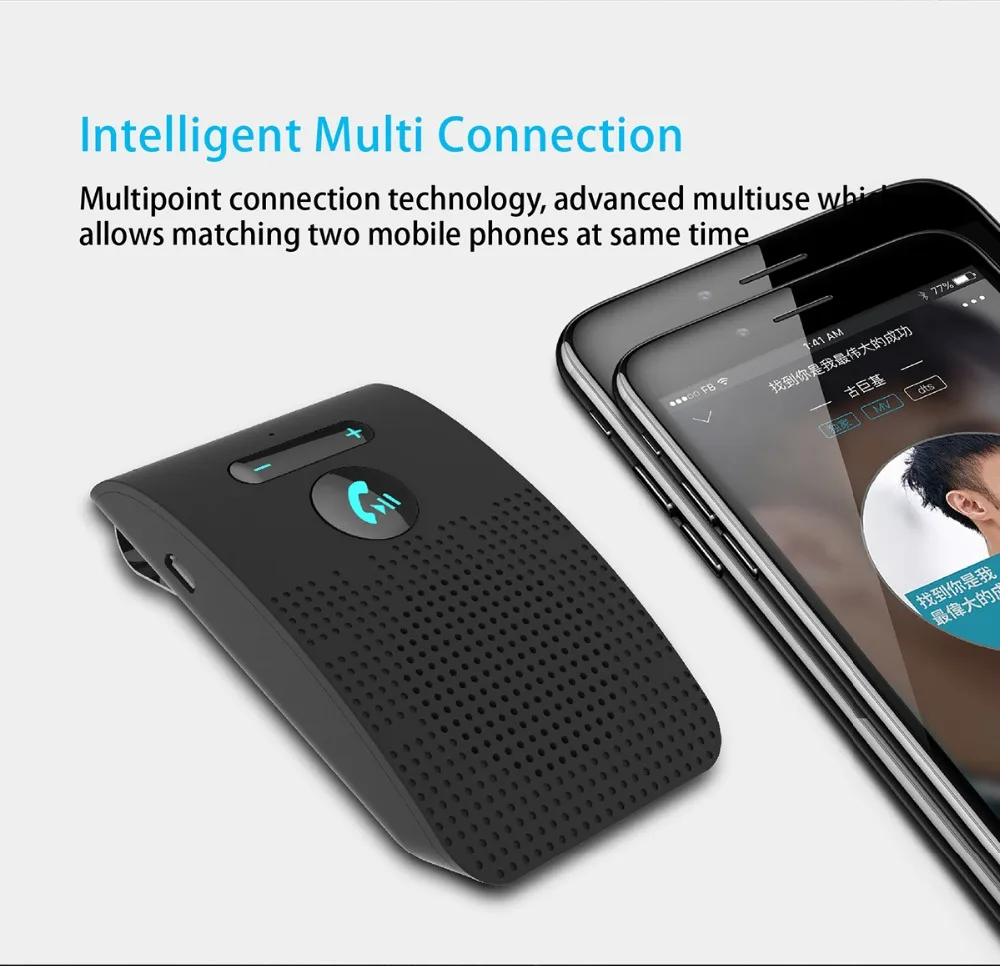 JINSERTA авто питание на Bluetooth Handsfree автомобильный комплект аудио адаптер беспроводной Авто динамик телефон Автомобильный mp3 плеер Солнцезащитный козырек динамик