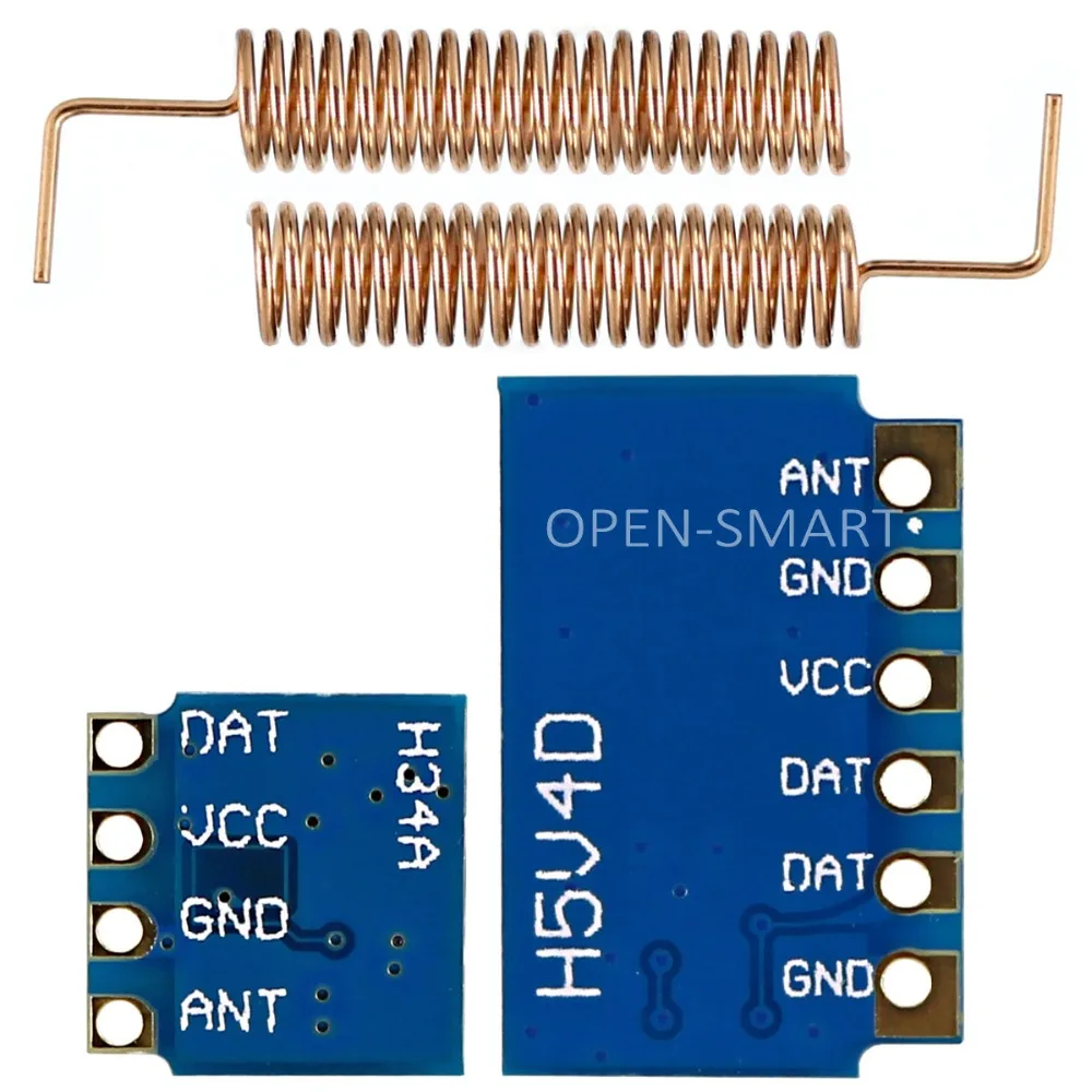 Радиочастотный модуль 433 МГц для Arduino 433 МГц, модуль радиочастотного приемника, комплект беспроводной связи+ 2 шт 433 МГц Пружинные антенны