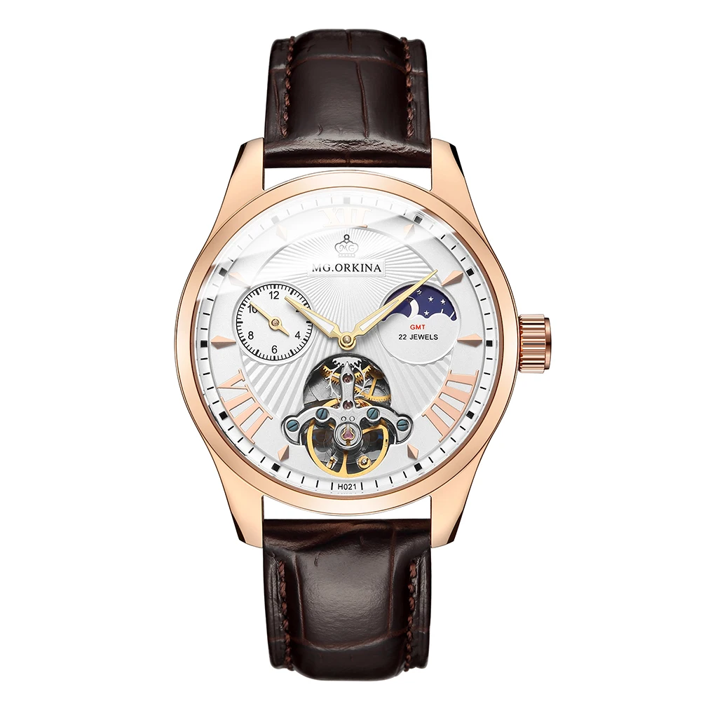 Роскошные Механические Мужские часы Tourbillon автоматические мужские винтажные