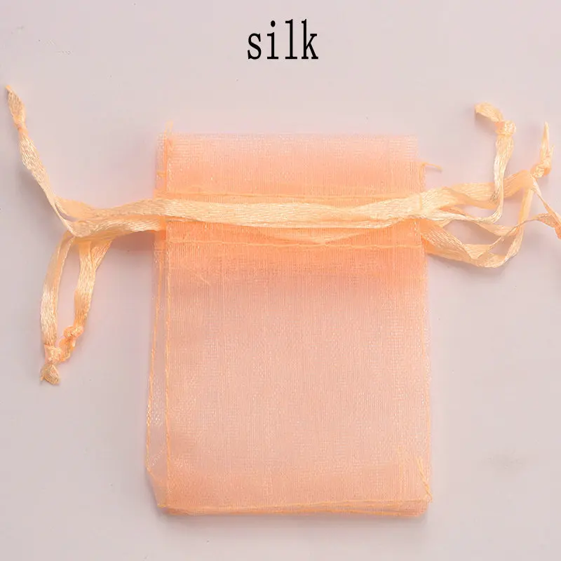 silk 23 Цвета 50 шт./лот 7*9 см, 9*12 см свадебная сумочка из органзы вечерние украшения для упаковки ювелирных изделий, сумки холст подарочные мешочки из органзы - Цвет: silk